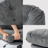 Swivel and adjustable lounge chair in gray corduroy - ALINTONEX