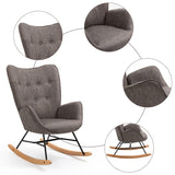 Scandinavian breastfeeding armchair with armrests in dark gray fabric - Epping