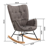 Scandinavian breastfeeding armchair with armrests in dark gray fabric - Epping