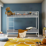 2-seater, 2-story bunk bed in white metal with ladder 90x190cm (mattress not included) - TWIN