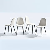 Lot de 4 chaises de salle à manger scandinaves en tissu beige - CHARLTON