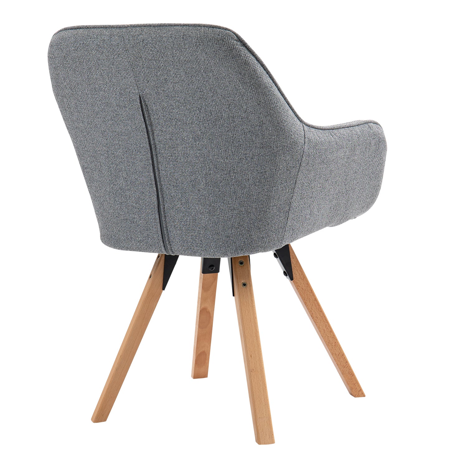 Chaise de salle à manger confortables en tissu gris pivotantes 360° - CARSON FABRIC GREY