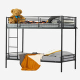 2-seater, 2-story bunk bed in black metal with ladder 90x190cm (mattress not included) - TWIN