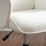 Ergonomic swivel office chair in white terry fabric - THOMASINA