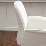 Ergonomic swivel office chair in white terry fabric - THOMASINA