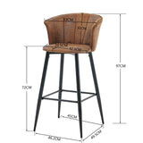 Set of 4 industrial bar stools with armrests and Sweden file - Dononic Bar