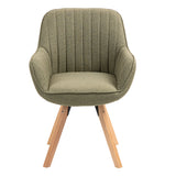 Comfortable dining room chair in green fabric with 360° swivel - CARSON FABRIC GREEN