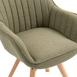 Comfortable dining room chair in green fabric with 360° swivel - CARSON FABRIC GREEN