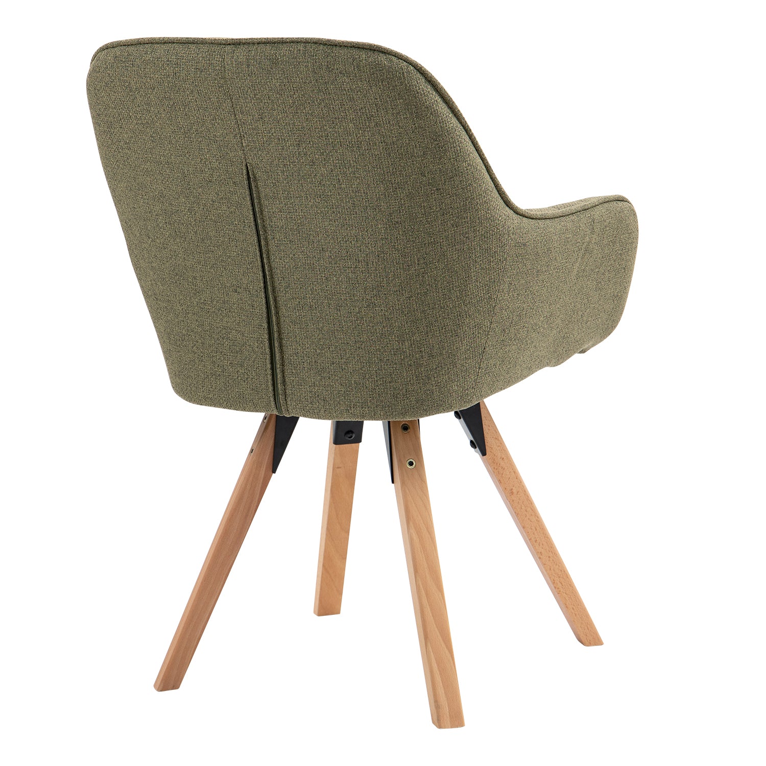 Comfortable dining room chair in green fabric with 360° swivel - CARSON FABRIC GREEN