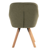 Comoda sedia da pranzo in tessuto verde con girevole a 360° - CARSON FABRIC GREEN