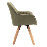 Comoda sedia da pranzo in tessuto verde con girevole a 360° - CARSON FABRIC GREEN