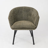 Fauteuil de détente Contemporain en tissu vert foncé, structure robuste en métal noir - DIXIER FABRIC DARK GREEN