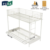 Juego de cama litera 90x190cm con banco convertible en metal blanco y colchón de futón plegable de 2 a 2 -seasater - Liberty N Mica