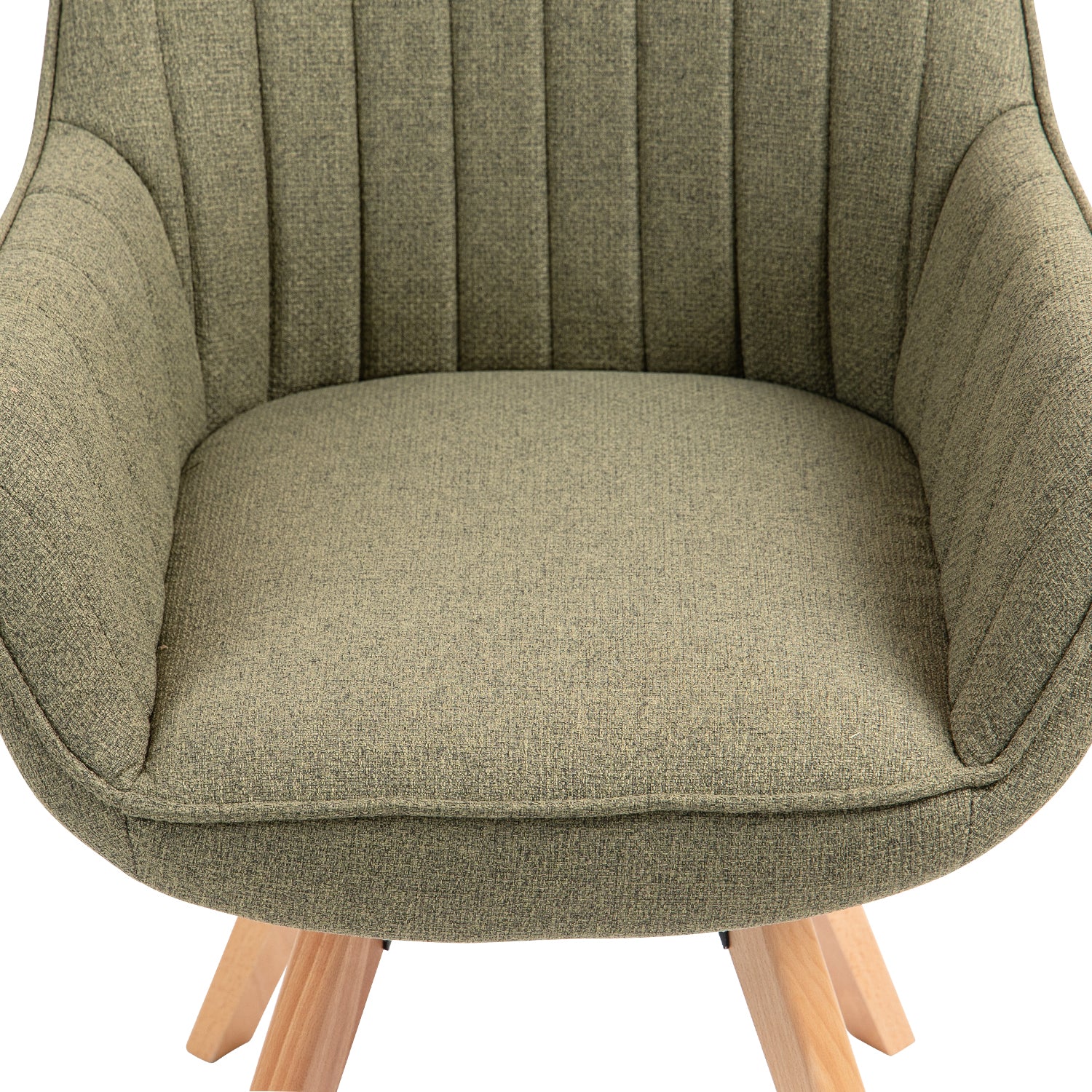 Comfortable dining room chair in green fabric with 360° swivel - CARSON FABRIC GREEN