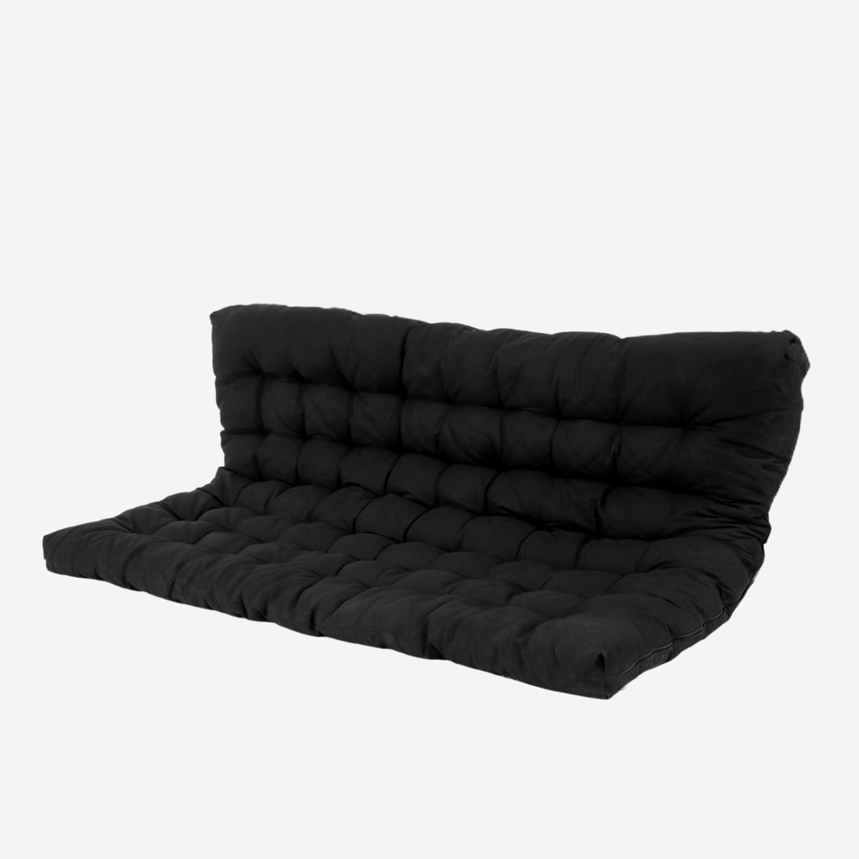 Ensemble lit superposé 90x190cm avec banquette convertible en métal argenté, et matelas futon pliable 2 places - LIBERTY N MICA