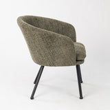 Contemporary relaxation armchair in dark green fabric, robust black metal structure - DIXIER FABRIC DARK GREEN