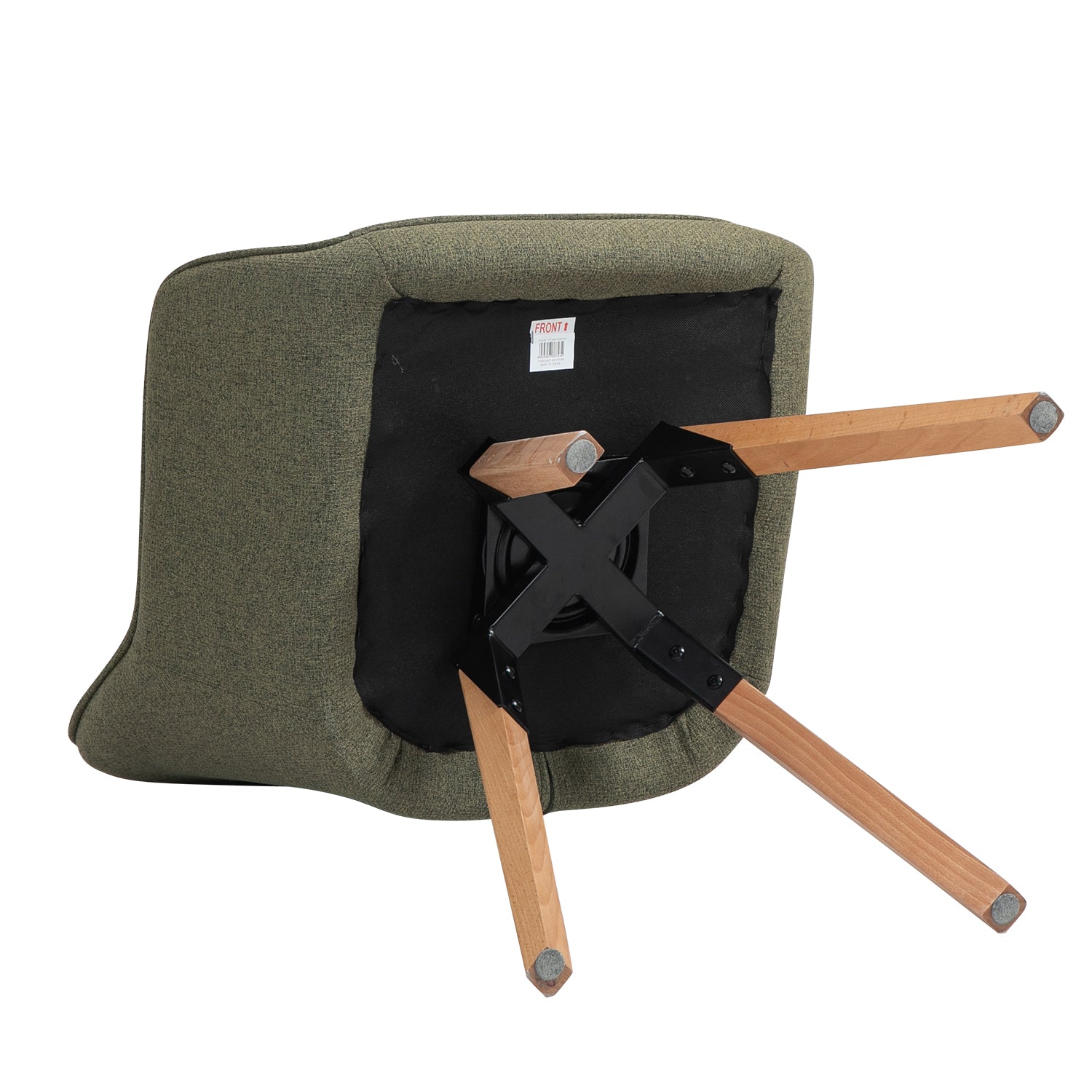 Bequemer Esszimmerstuhl aus grünem Stoff, 360° drehbar – CARSON FABRIC GREEN