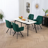 Set di 4 comode sedie da pranzo in tessuto verde con braccioli - CALF GREEN 4 PZ