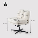 Swivel and adjustable lounge chair in white corduroy - ALINTONEX