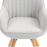 Comfortable dining room chair in beige fabric, 360° swivel - CARSON FABRIC BEIGE