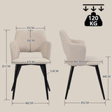 Set of 2 Scandinavian dining room armchairs with beige fabric armrests - Akanji