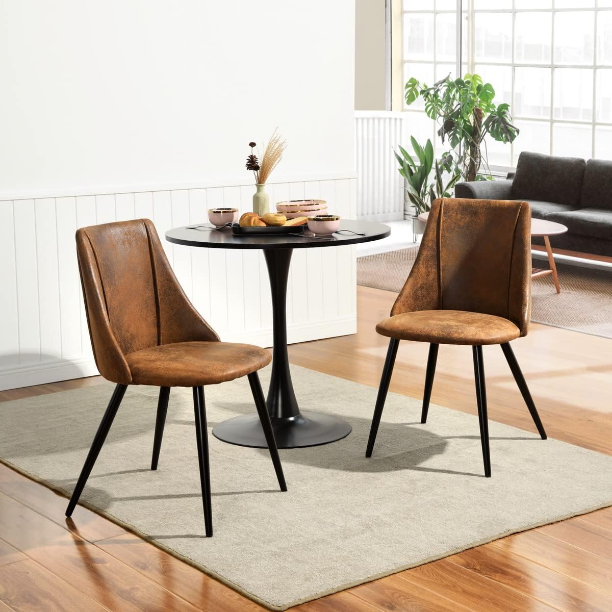 Set of 2 industrial suede dining room chairs - SMEG