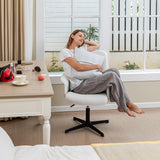 Fauteuil de bureau ergonomique réglable pivotant avec accoudoirs en tissu bouclette blanc - THOMASINA