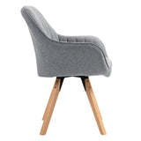 Chaise de salle à manger confortables en tissu gris pivotantes 360° - CARSON FABRIC GREY