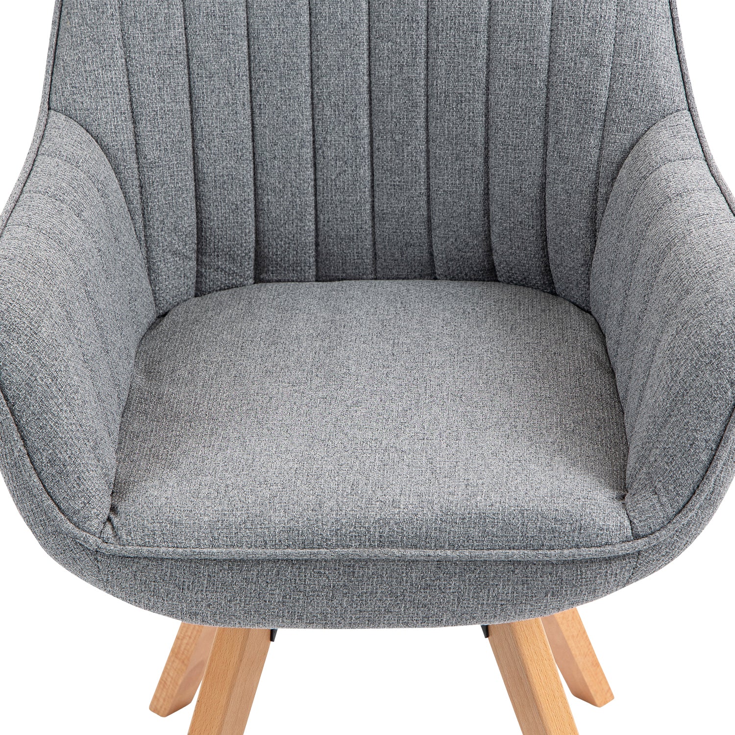 Comfortable dining room chair in gray fabric, 360° swivel - CARSON FABRIC GRAY