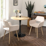 Set di 6 poltrone da pranzo scandinave con braccioli in velluto a coste beige - CROMWELL CORDUROY