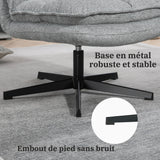 Fauteuil de loisirs pliable sans accoudoirs en tissu gris pivotant à 360° - AESTON