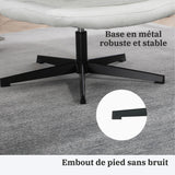 Sillón de ocio plegable sin reposabrazos de tela blanca, giratorio 360° - AESTON