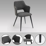 Set of 2 Scandinavian dining room armchairs with armrests in gray fabric - Akanji