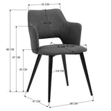 Set of 4 Scandinavian dining room chairs in gray fabric, AKANJI GERY 4PCS