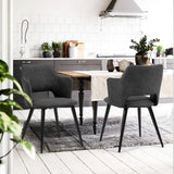 Set of 4 Scandinavian dining room chairs in gray fabric, AKANJI GERY 4PCS