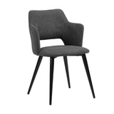 Set of 4 Scandinavian dining room chairs in gray fabric, AKANJI GERY 4PCS