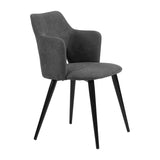 Set of 6 Scandinavian dining room chairs in gray fabric, AKANJI GERY 6PCS