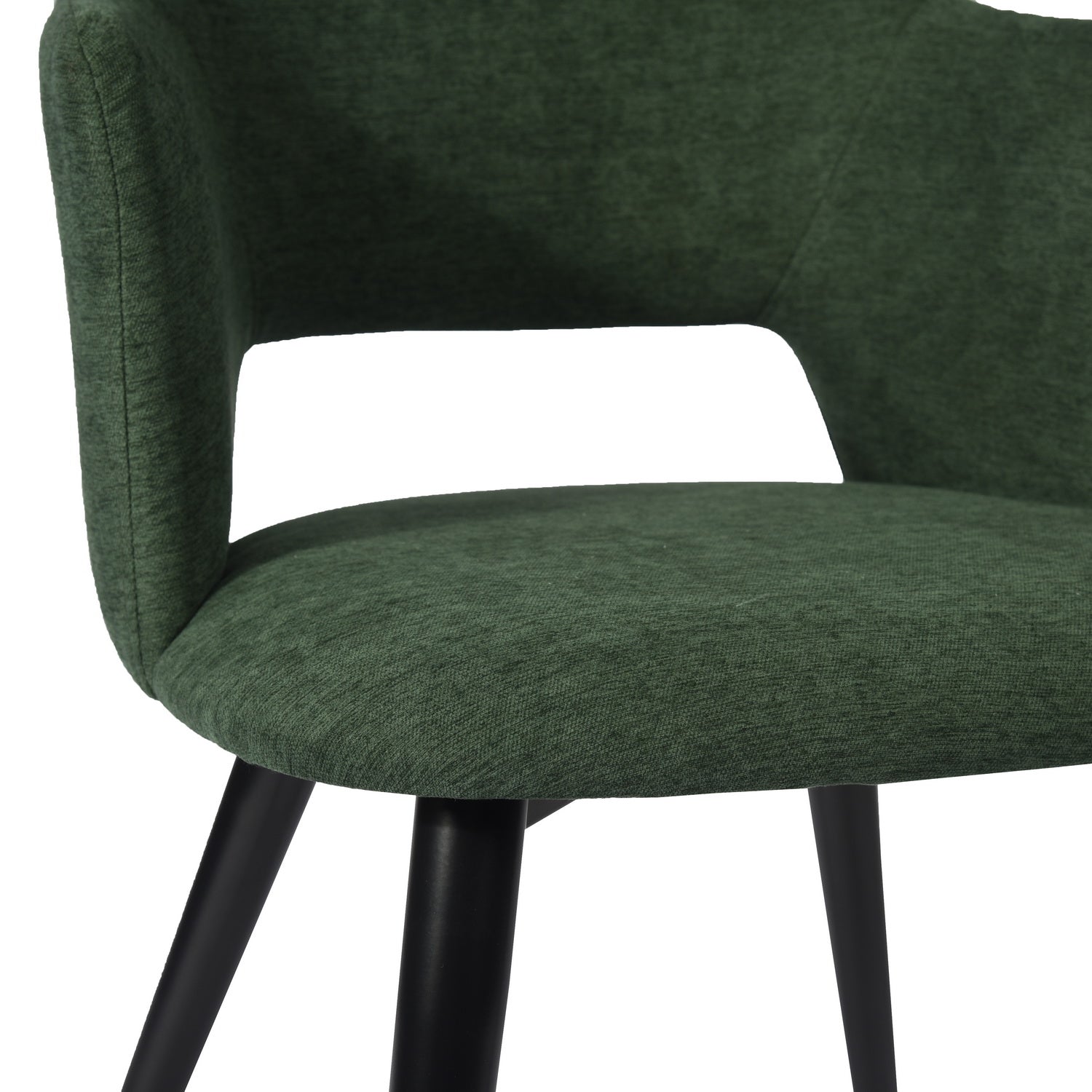 Set of 6 Scandinavian dining room chairs in green fabric, AKANJI GREEN 6PCS