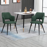 Set of 2 Scandinavian dining rooms with green fabric armrests - Akanji