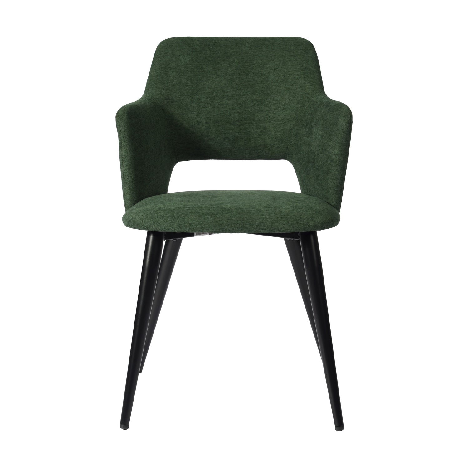 Set of 6 Scandinavian dining room chairs in green fabric, AKANJI GREEN 6PCS