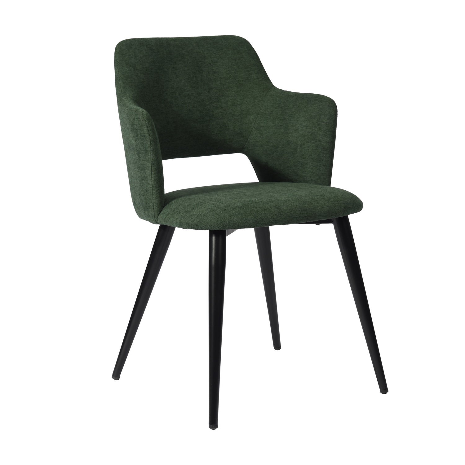 Set of 4 Scandinavian dining room chairs in green fabric, AKANJI GREEN 4PCS