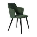 Set of 6 Scandinavian dining room chairs in green fabric, AKANJI GREEN 6PCS