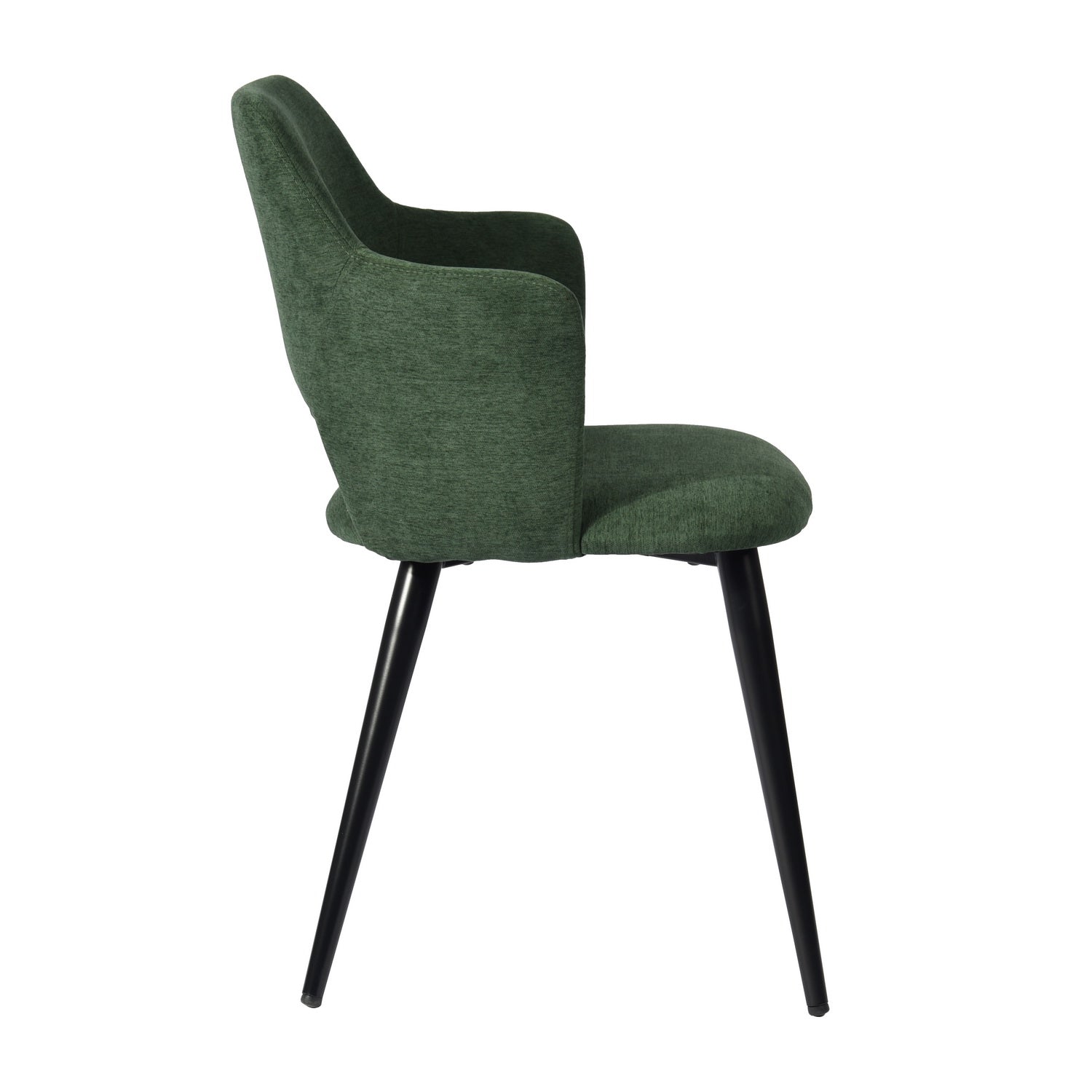 Set of 4 Scandinavian dining room chairs in green fabric, AKANJI GREEN 4PCS