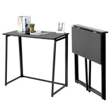 Faltbarer industrieller Desktop in Holz und Black Metall - Ascoli