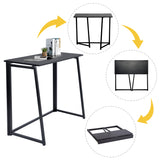 Foldable industrial desktop in wood and black metal - Ascoli