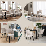 Set of 6 Scandinavian dining chairs with beige fabric armrests - Akanji