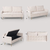 2-seater sofa in beige fabric Scandinavian style - AHBARM