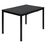 Table de salle à manger extensible industrielle pour 4 à 6 personnes en bois MDF noir, pieds en métal noir - BARI BLACK DD