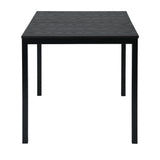 Table de salle à manger extensible industrielle pour 4 à 6 personnes en bois MDF noir, pieds en métal noir - BARI BLACK DD