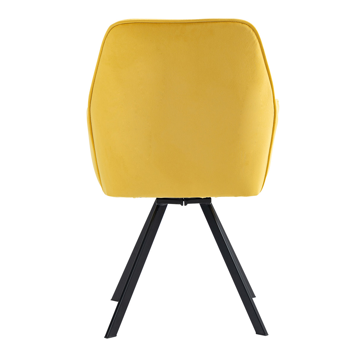 Set di 2 comode sedie da pranzo in tessuto giallo con braccioli - CALF YELLOW